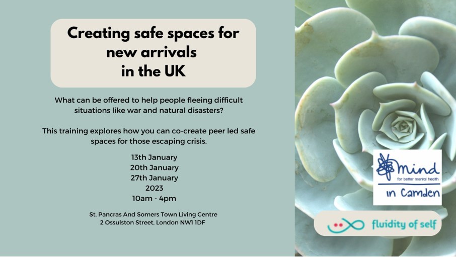 Creating Safe Spaces for New Arrivals In the UK - Book a place via Eventbrite